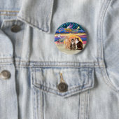 Kerstster (R) -Drie katten (AmSH) Ronde Button 5,7 Cm (In situ)