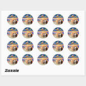 Kerstster (R) -Drie katten (AmSH) Ronde Sticker (Vel)