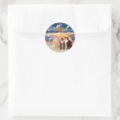 Kerstster (R) -Drie katten (AmSH) Ronde Sticker (Tas)