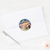 Kerstster (R) -Drie katten (AmSH) Ronde Sticker (Envelop)