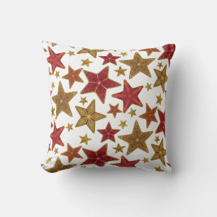 Kerstster Red Gold Modern Rustic Farmhouse Kussen