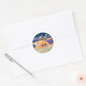 Kerstster Ronde Sticker (Envelop)