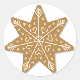 kerstster ronde sticker