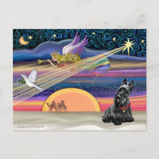 Kerstster - Schotse Terrier 2B Feestdagenkaart (Voorkant)