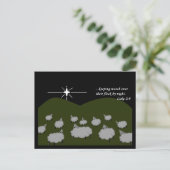 Kerstster Sheep kijkt naar de klok Luke Two Acht Briefkaart (Staand voorkant)