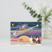 Kerstster - Shetland Sheepdog (2) Feestdagenkaart (Staand voorkant)