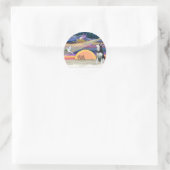 Kerstster - Siberian Husky 1 Ronde Sticker (Tas)