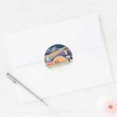 Kerstster - Siberian Husky 1 Ronde Sticker (Envelop)