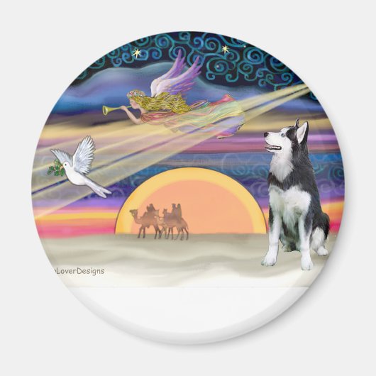 Kerstster - Siberische Husky 1 Magneet (Voorkant)