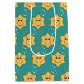 Kerstster smiley stripfiguur medium cadeauzakje (Achterkant)