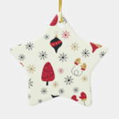Kerstster Sneeuwvlok Patroon Keramisch Ornament (Achterkant)
