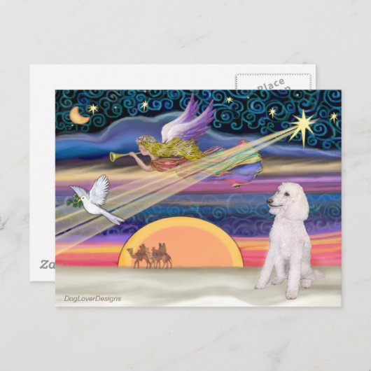 Kerstster - Stamblok (witte standaard) - Feestdagenkaart (Voorkant / Achterkant)