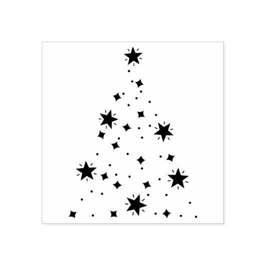 Kerstster Stamp Stamp Rubberstempel (Afrduk)