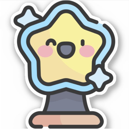 kerstster sticker (Voorkant)