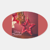 Kerstster sticker – Merry Christmas-ontwerp (Voorkant)