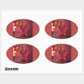 Kerstster sticker – Merry Christmas-ontwerp (Vel)