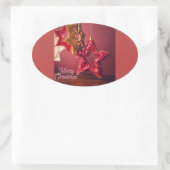 Kerstster sticker – Merry Christmas-ontwerp (Tas)