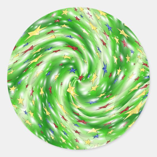 kerstster-sticker ronde sticker (Voorkant)