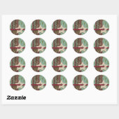 kerstster-sticker ronde sticker (Vel)