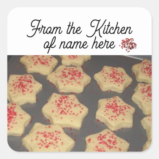 Kerstster Suikerkoekjes Verpakking Sticker (Voorkant)