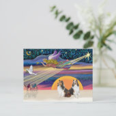 Kerstster - Twee Shelties Feestdagenkaart (Staand voorkant)