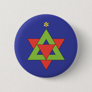 Kerstster van David Ronde Button 5,7 Cm