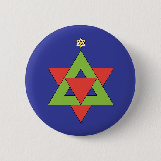 Kerstster van David Ronde Button 5,7 Cm (Voorkant)