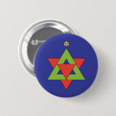 Kerstster van David Ronde Button 5,7 Cm (Voorkant /achterkant)