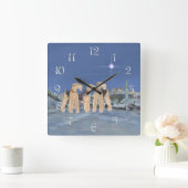 Kerstster Vierkante Klok (Huis)