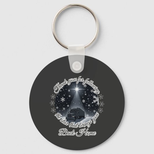 Kerstster Vrachtwagen Reis Licht Thuiskomst Sleutelhanger (Voorkant)