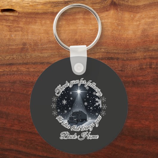 Kerstster Vrachtwagen Reis Licht Thuiskomst Sleutelhanger (Voorkant)