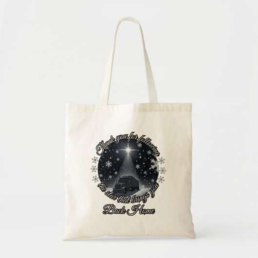 Kerstster Vrachtwagen Reis Licht Thuiskomst Tote Bag (Voorkant)