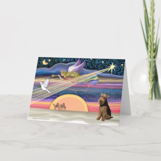 Kerstster - Welsh Terrier Feestdagen Kaart (Voorkant)