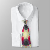 Kerstster Winter Grijs Feestelijk Rood Goud Geel Stropdas (Gebonden)