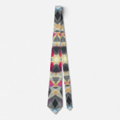 Kerstster Winter Grijs Feestelijk Rood Goud Geel Stropdas (Voorkant)