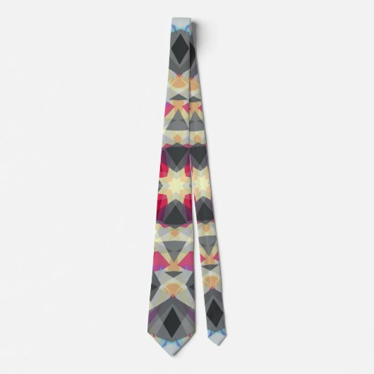 Kerstster Winter Grijs Feestelijk Rood Goud Geel Stropdas (Voorkant)