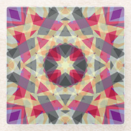 Kerstster Winter Grijs Paarse Rood Geel Glazen Onderzetter