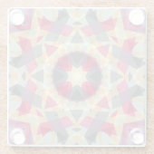 Kerstster Winter Grijs Paarse Rood Geel Glazen Onderzetter (Achterkant)