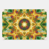 Kerstster Winter Groene Herfst Bruin Goud Geel Inpakpapier Vel (Voorkant 3)