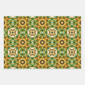 Kerstster Winter Groene Herfst Bruin Goud Geel Inpakpapier Vel (Voorkant 2)