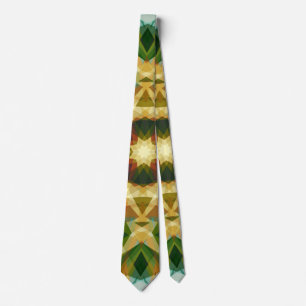 Kerstster Winter Groene Herfst Bruin Goud Geel Stropdas