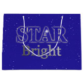 Kerstster Word Art Blue en Silver Groot Cadeauzakje (Voorkant)