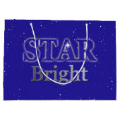 Kerstster Word Art Blue en Silver Groot Cadeauzakje (Achterkant)