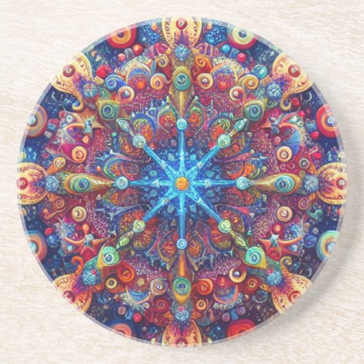 KERSTSTER ZANDSTEEN ONDERZETTER (Voorkant)