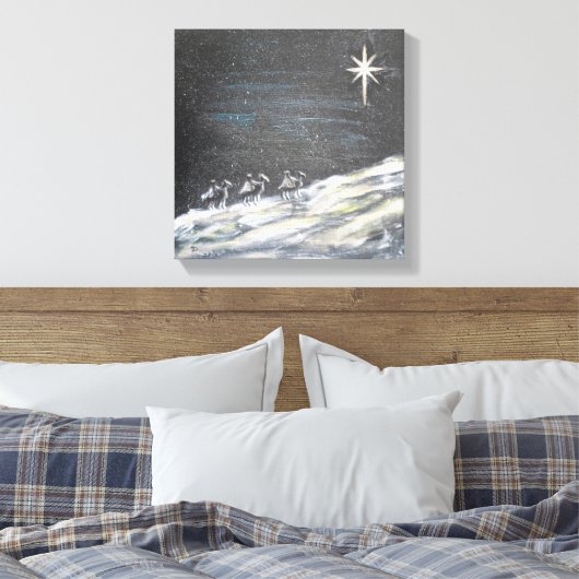 Kerststercanvas afdrukken (Insitu (Slaapkamer))