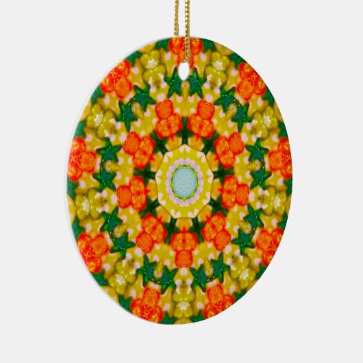 Kerststercirkel Fractal Keramisch Ornament (Rechts)