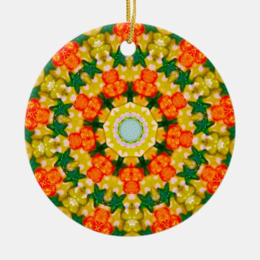 Kerststercirkel Fractal Keramisch Ornament (Voorkant)