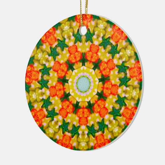 Kerststercirkel Fractal Keramisch Ornament (Links)