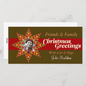 Kerststerfoto-Wenskaart Feestdagenkaart (Voorkant / Achterkant)