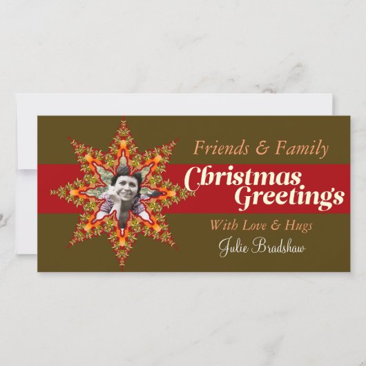 Kerststerfoto-Wenskaart Feestdagenkaart (Voorkant)